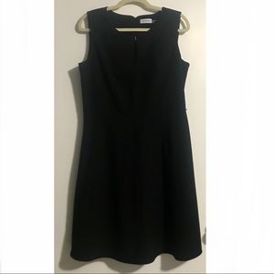 Calvin Klein Petite Fit & Flare A Line Black Dress